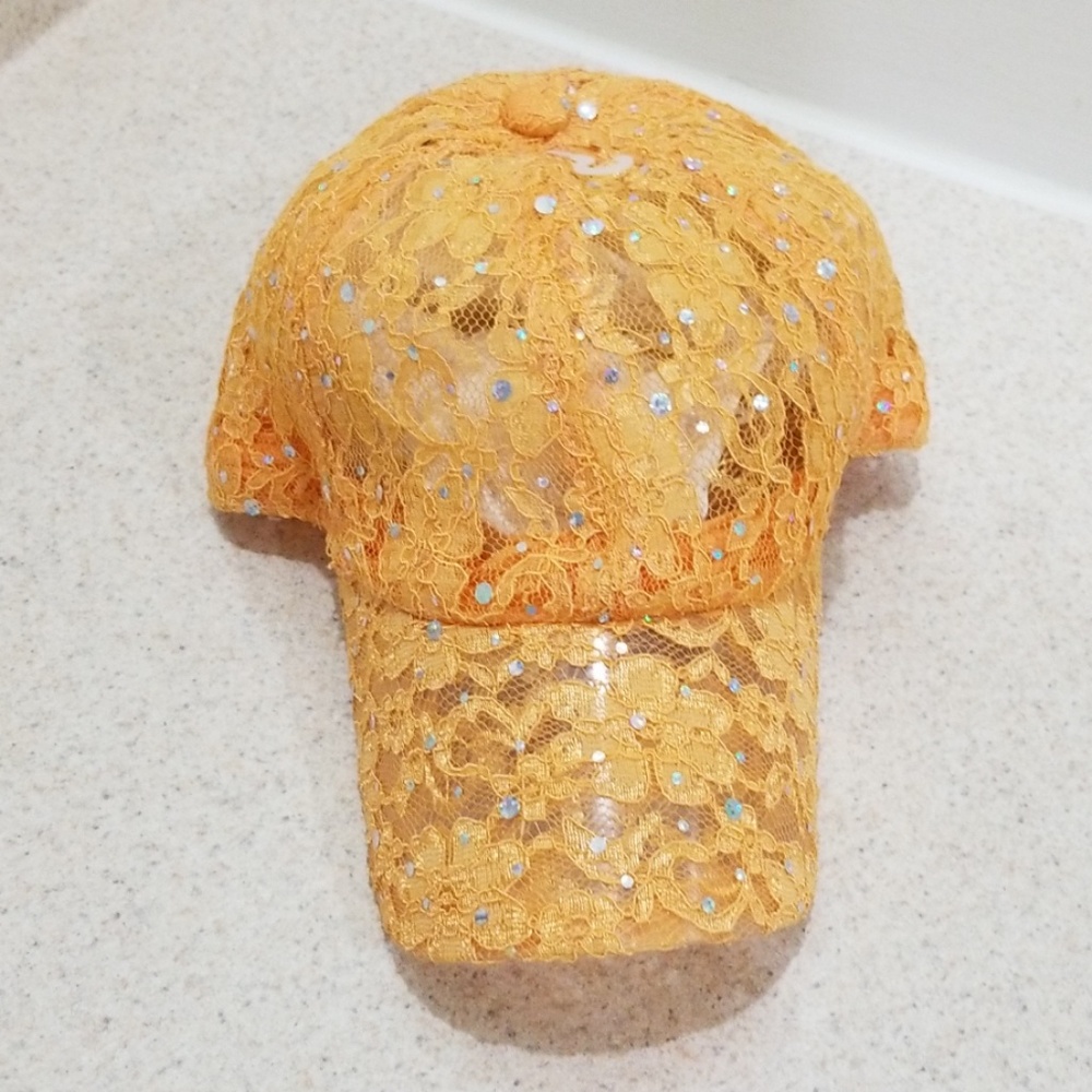 Something Special Orange Lace Sequin Women's Cap